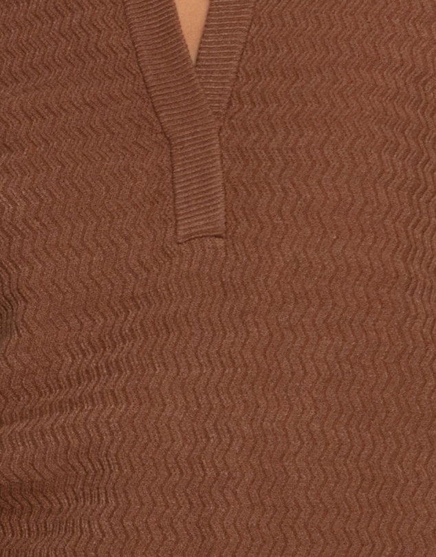 Belle & Bloom - Frankie Textured Kniteed Polo Long Sleeve Top