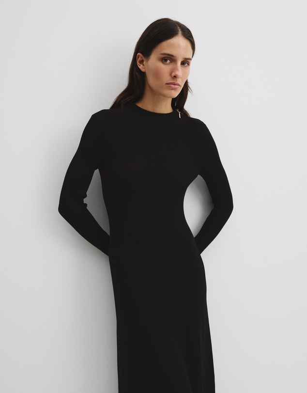 Country Road - Rib Zip Neck Knit Dress