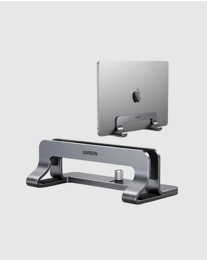 Ugreen - UGREEN Vertical Laptop Stand for Desk Adjustable Aluminum Holder for Laptops up to 17.3