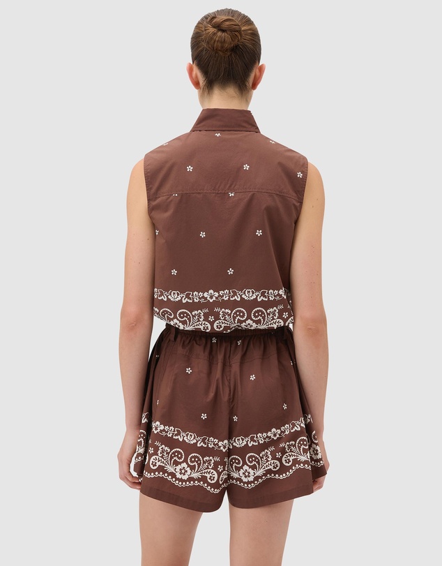 Oroton - Floral Bandana Crop Shirt