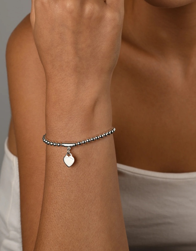 Von Treskow - Stretchy Bracelet with VT Flat Heart
