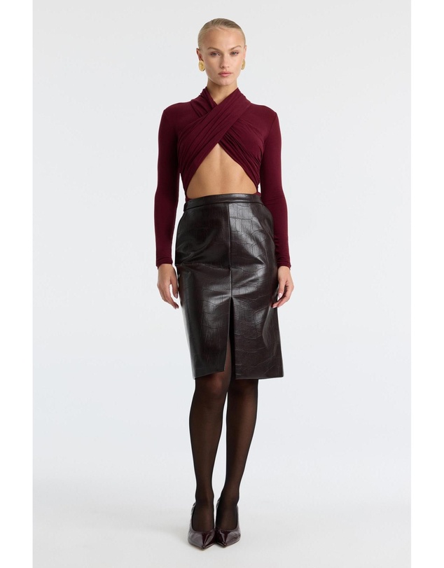 Bardot - Rheba Vegan Croc Leather Skirt