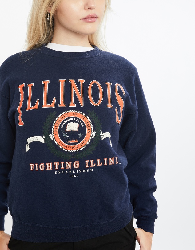 Vintage by The Real Deal - Pre Loved - Vintage 90s NCAA University of Illinois Fighting Illini Sweatshirt