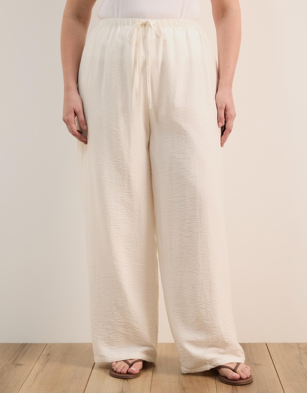 Atmos&Here Curvy - Josie Linen Blend Wide Leg Pant