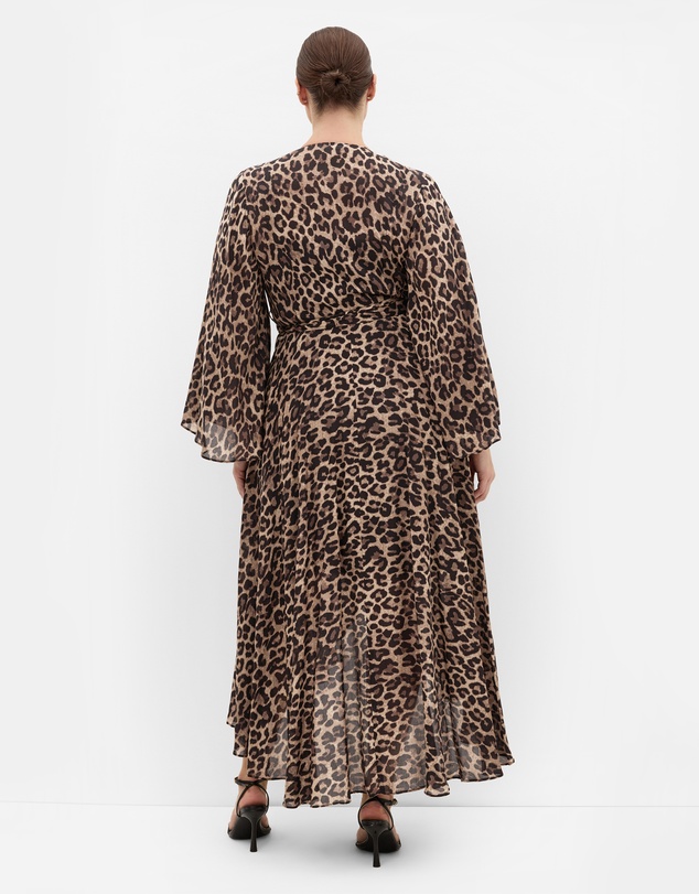 City Chic - Eva Leopard Print Wrap Maxi Dress
