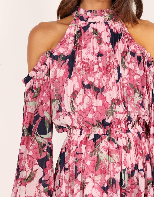 Petal & Pup - Hilary Pleated Maxi Dress - Pink Floral