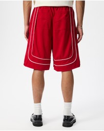 RHUDE - Rhude Mesh Piping Baggy Track Shorts