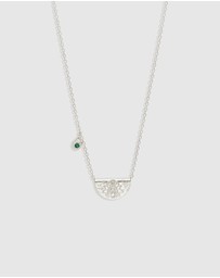 By Charlotte - Silver Lotus Birthstone Necklace - May