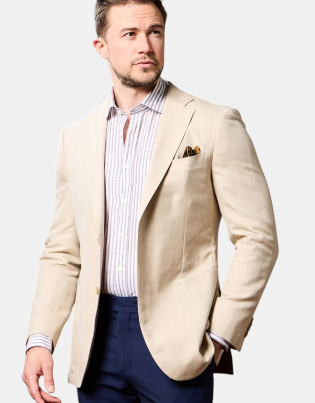 Henry Bucks - SARTORIAL EDGE Slim Stretch Blazer ECRU REG