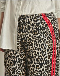 Hope & Harvest - Elio Pants Leopard Print w Red Stripe