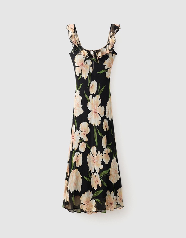 M.N.G - Floral-Print Dress With Ruffle Detail
