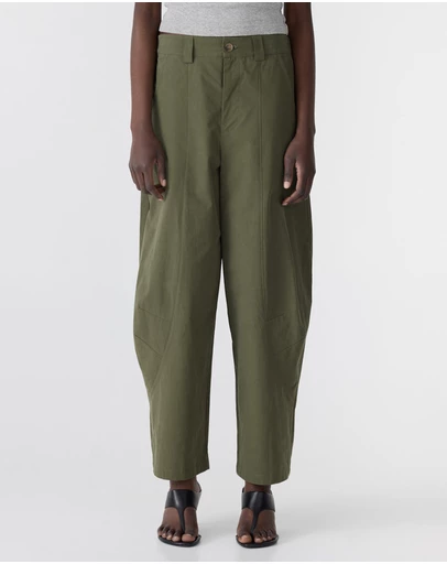 Bassike - Crushed Cotton Barrel Pants