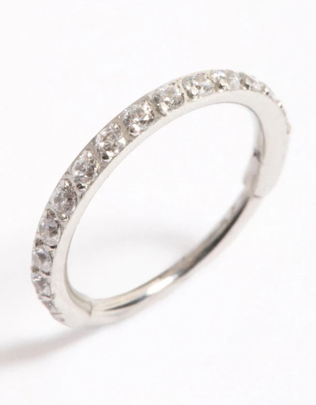 Lovisa - Surgical Steel Diamante Clicker Ring 8mm
