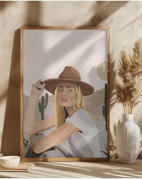 Olive et Oriel - Cowgirl by Emel Tunaboylu Art Print