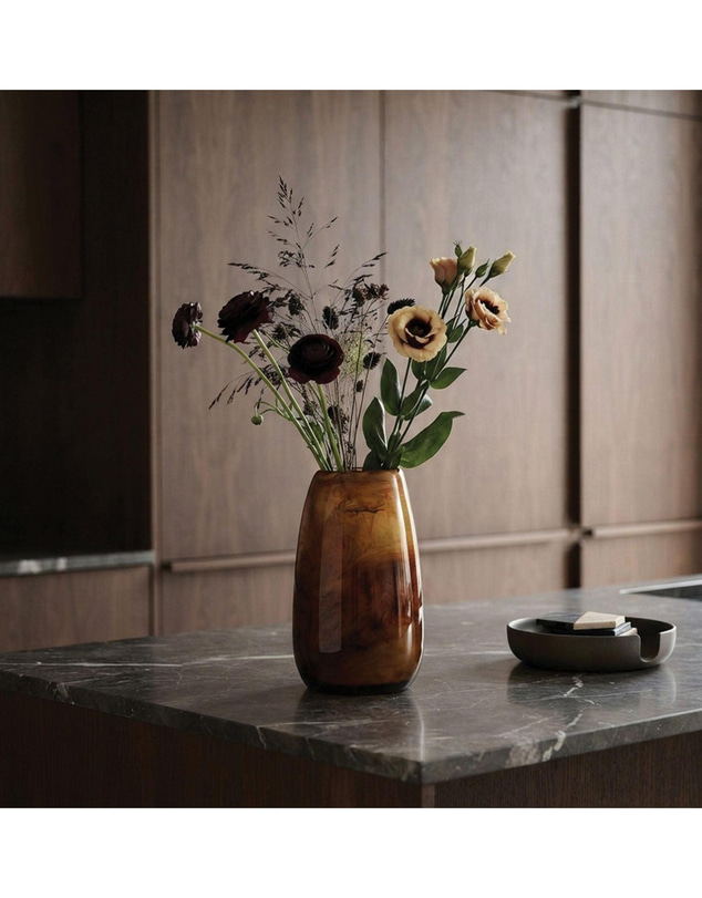 Urban Attitude - Urban Attitude RACH Large Vase Height 25.5cm, Width 17cm, Opening 6cm x 9cm - Dark Cocoa