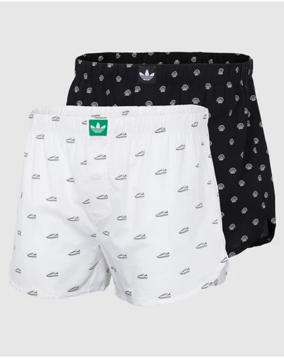 adidas Originals - 2 Pack Comfort Core Cotton Icon Woven Boxer Underwear