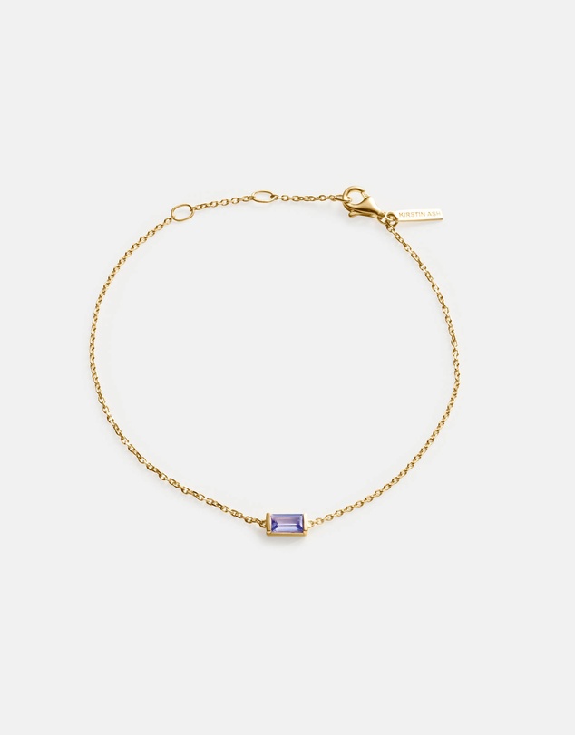 Kirstin Ash - Baguette Birthstone Bracelet December Tanzanite
