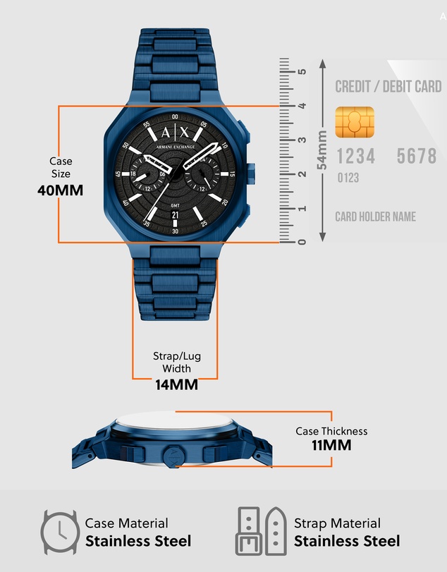 Armani Exchange - Blue Chronograph Watch