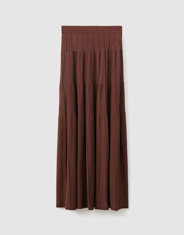 M.N.G - Knitted Long Skirt With Seam Detail
