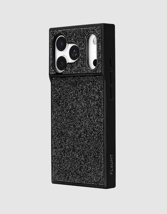 Flaunt - Flaunt Square Elegance Black Crystal MagSafe Case for iPhone 18 Pro / 17 Pro