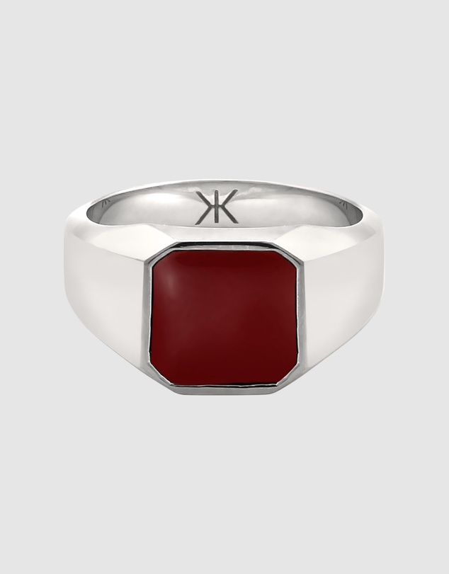 Kuzzoi - ICONIC EXCLUSIVE - Enamel Signet Ring in 925 Sterling Silver