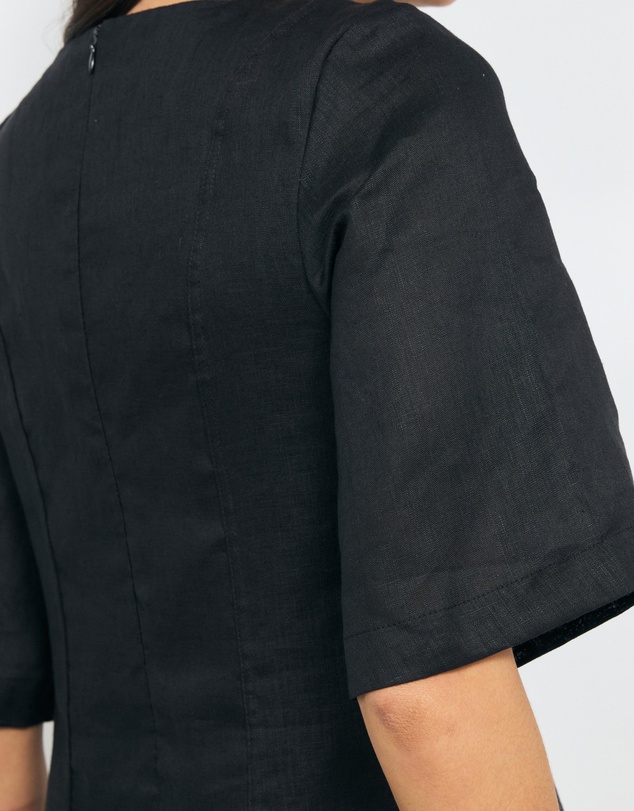 AERE - Atri Seam Detail Linen Mini Dress