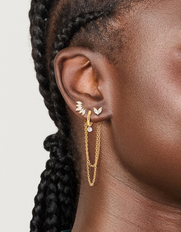 Lovisa - Waterproof Gold Plated Stainless Steel Marquise Earrings 3-Pack