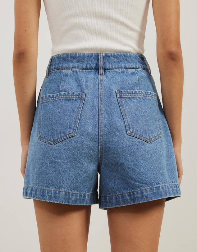 Atmos&Here - Devon Pleated Denim Shorts