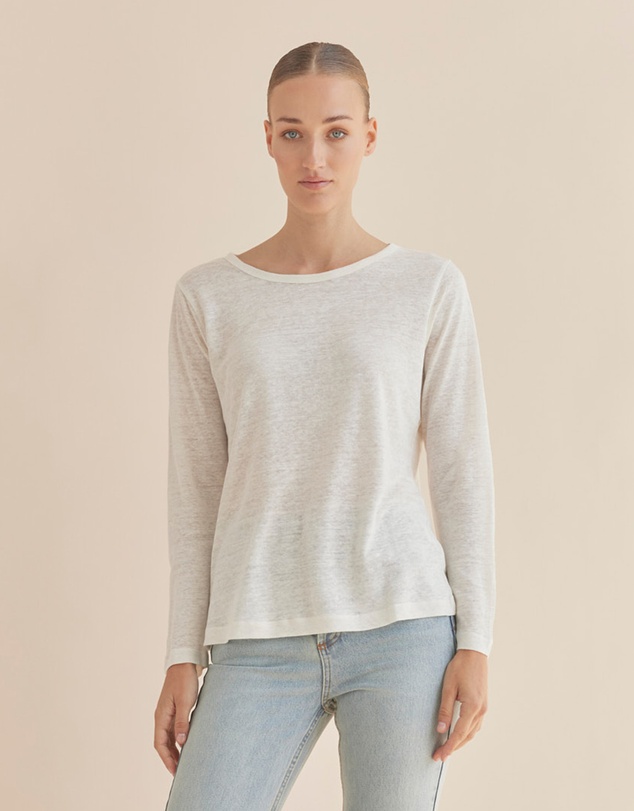 Amelius - Priya Long Sleeve Linen Jersey Top