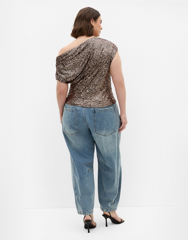 City Chic - Plus size Adorn Sequin Top - gold