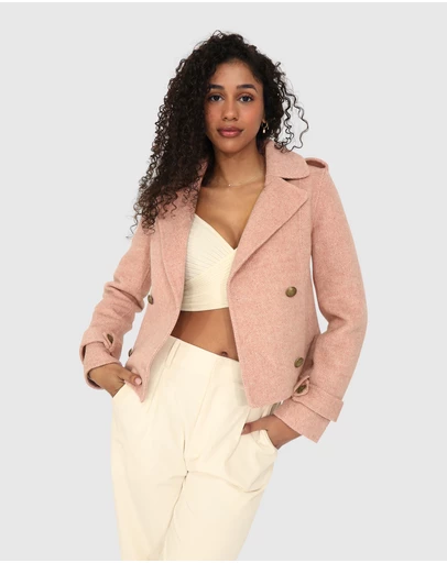 Belle & Bloom - Better Off Military Peacoat - Blush