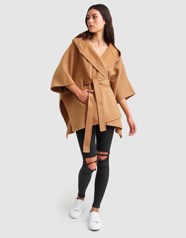 Belle & Bloom - Jackson Landing Wool Blend Cape Coat