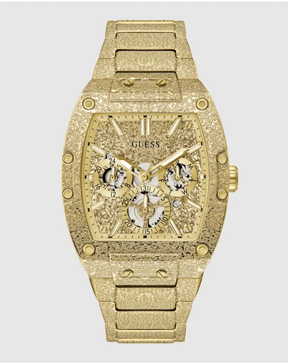 GUESS - GUESS Mens Gold-Tone Multifunction Watch