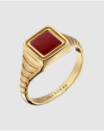 Elli Jewelry - Ring Signet 925 Sterling Silver Gold-Plated