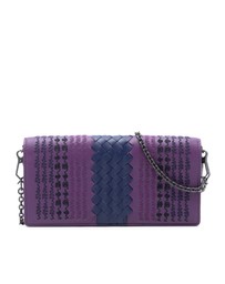 Pre-Loved by Azura Reborn - Pre-Loved Nappa Intrecciato Embroidered Continental Wallet on Chain