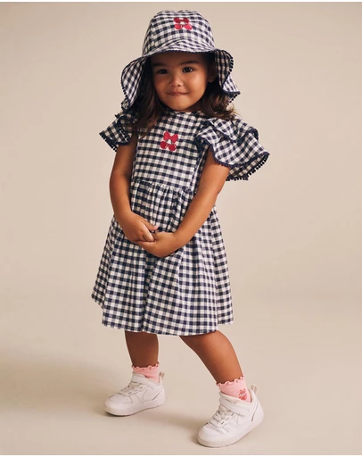 Huxbaby - Frilly Playsuit Cherry Pie Checks - Babies