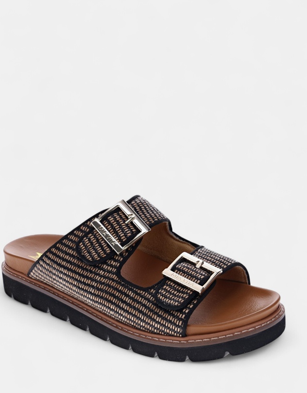 Mia Vita - Daisy Slide - Black Raffia