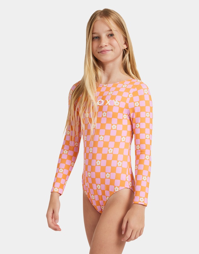 Roxy - Girls 8 to 16 Flowe Check One Piece Rash Vest