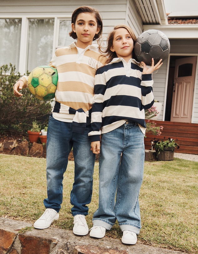 Country Road - Organically Grown Cotton Block Stripe Rugby