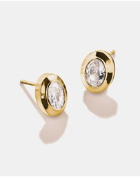 THOMAS SABO - THOMAS SABO Oval Stud Earrings with Zirconia Stones Gold
