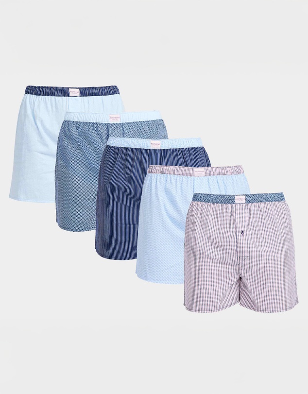 Mitch Dowd - Mitchdowd Geo Contrast Cotton Boxer Shorts 5 Pack