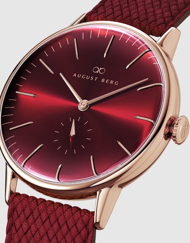 August Berg - Serenity 40mm Burgundy Watch