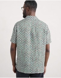 Seasalt - Seasalt Cornwall Green Blue Heron Short Sleeve Shirt