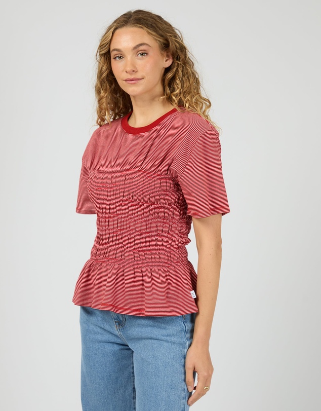 All About Eve - Lipa Stripe Tee Red