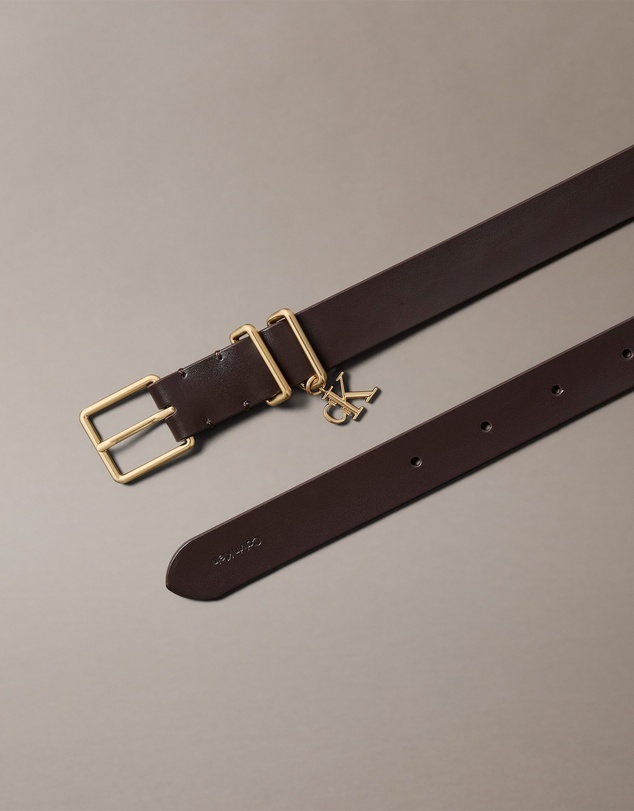 Calvin Klein - Leather Signature Logo Charm Belt