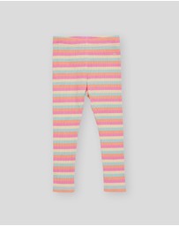 Goldie + Ace - Essential Stripe Rib Leggings - Babies-Kids