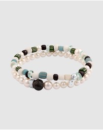 Kuzzoi - ICONIC EXCLUSIVE - Bracelet Male Synthetic Pearl 925 Sterling Silver