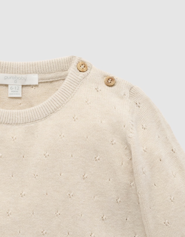 Purebaby - Eyelet Jumper -Kids-Babies