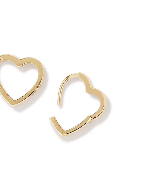 Michael Hill - 11mm Heart Shape Huggie Earrings in 10kt Yellow Gold
