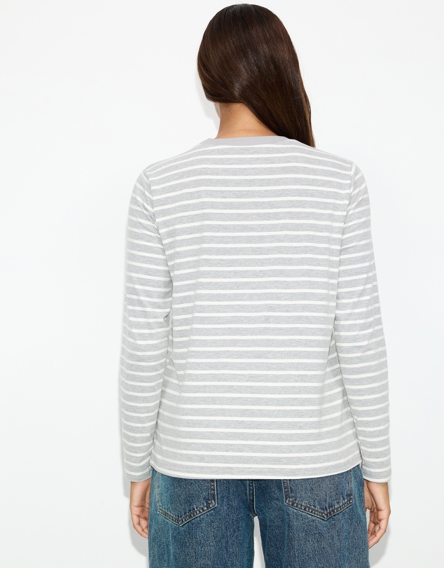 Dazie - Melrose Long Sleeve Stripe Boyfriend Tee